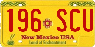 NM license plate 196SCU