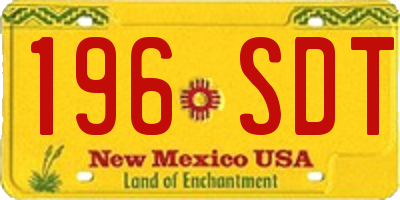 NM license plate 196SDT