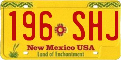 NM license plate 196SHJ