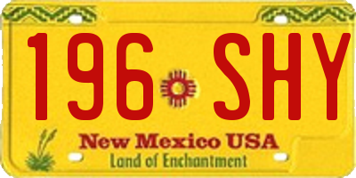 NM license plate 196SHY