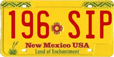 NM license plate 196SIP