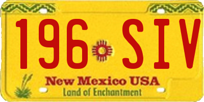 NM license plate 196SIV