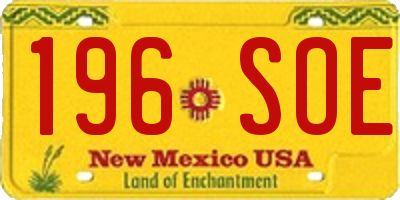 NM license plate 196SOE