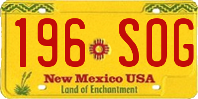 NM license plate 196SOG