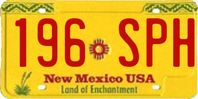 NM license plate 196SPH