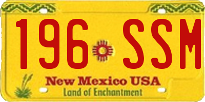 NM license plate 196SSM
