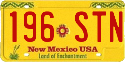 NM license plate 196STN