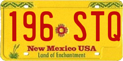 NM license plate 196STQ