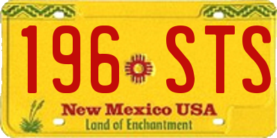 NM license plate 196STS