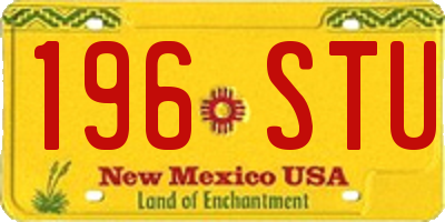 NM license plate 196STU