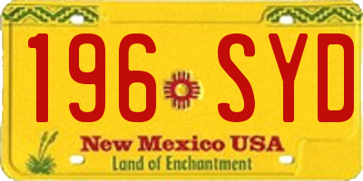 NM license plate 196SYD