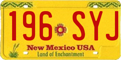 NM license plate 196SYJ