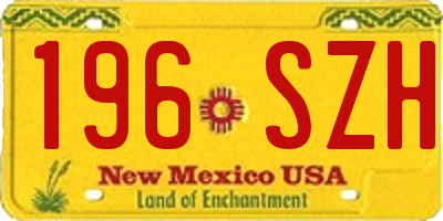 NM license plate 196SZH