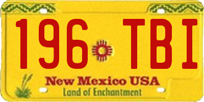 NM license plate 196TBI