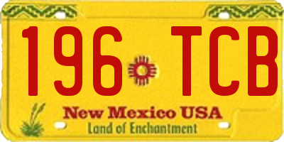 NM license plate 196TCB