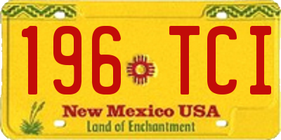 NM license plate 196TCI