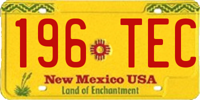 NM license plate 196TEC