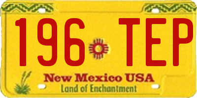 NM license plate 196TEP