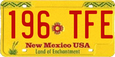 NM license plate 196TFE