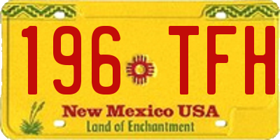 NM license plate 196TFH