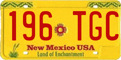 NM license plate 196TGC