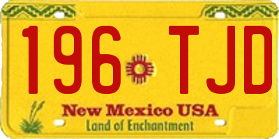NM license plate 196TJD