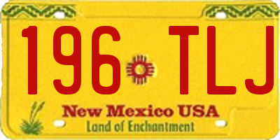 NM license plate 196TLJ