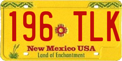 NM license plate 196TLK