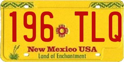NM license plate 196TLQ