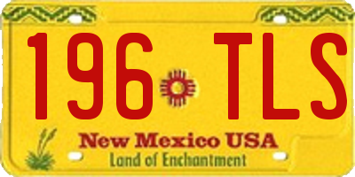 NM license plate 196TLS