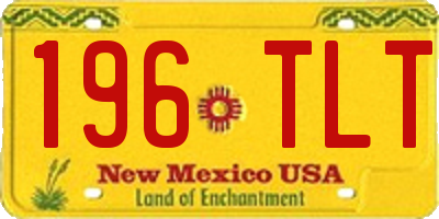 NM license plate 196TLT