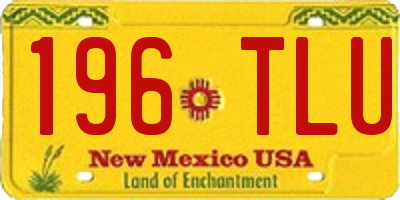 NM license plate 196TLU