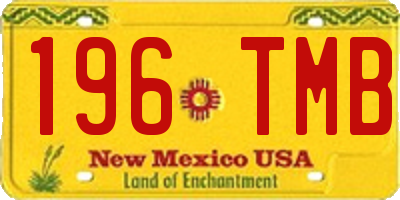 NM license plate 196TMB