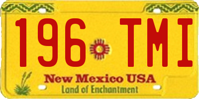 NM license plate 196TMI
