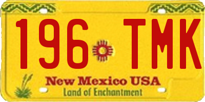 NM license plate 196TMK
