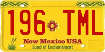 NM license plate 196TML