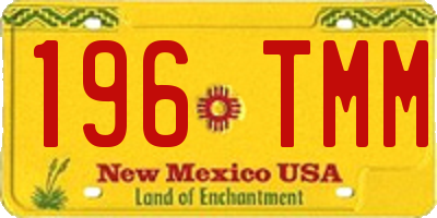NM license plate 196TMM