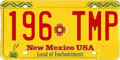 NM license plate 196TMP