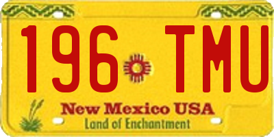 NM license plate 196TMU