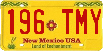 NM license plate 196TMY