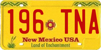 NM license plate 196TNA