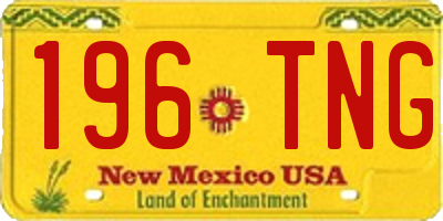 NM license plate 196TNG