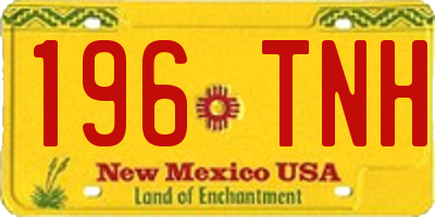 NM license plate 196TNH
