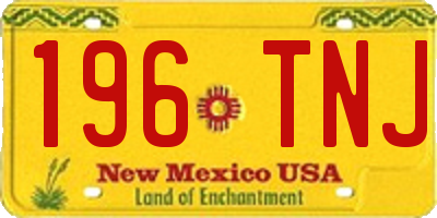 NM license plate 196TNJ