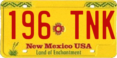 NM license plate 196TNK