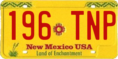 NM license plate 196TNP