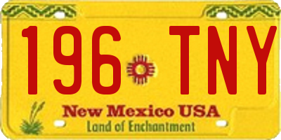 NM license plate 196TNY