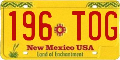 NM license plate 196TOG