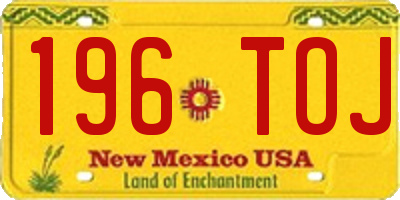 NM license plate 196TOJ
