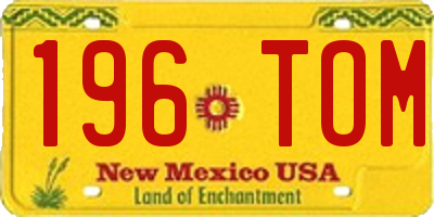 NM license plate 196TOM